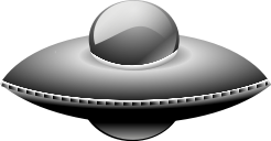 A grey flying saucer