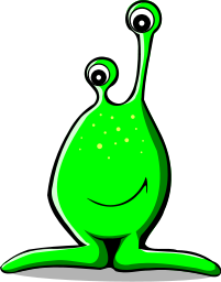 A funny green alien