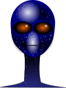 A purple alien head