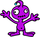 A cute purple alien