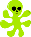 A green blob alien