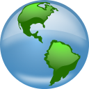 A globe of the earth showing the Americas