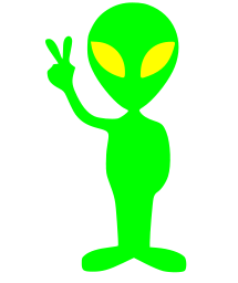 A bright green alien