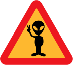 Warning aliens sign